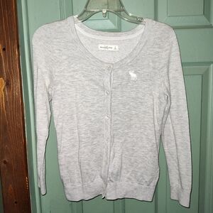 Abercrombie & Fitch Light Gray Cardigan With Logo